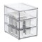 mDesign Plastic Stackable 3-Drawer Kitchen Storage Organizer - Clear